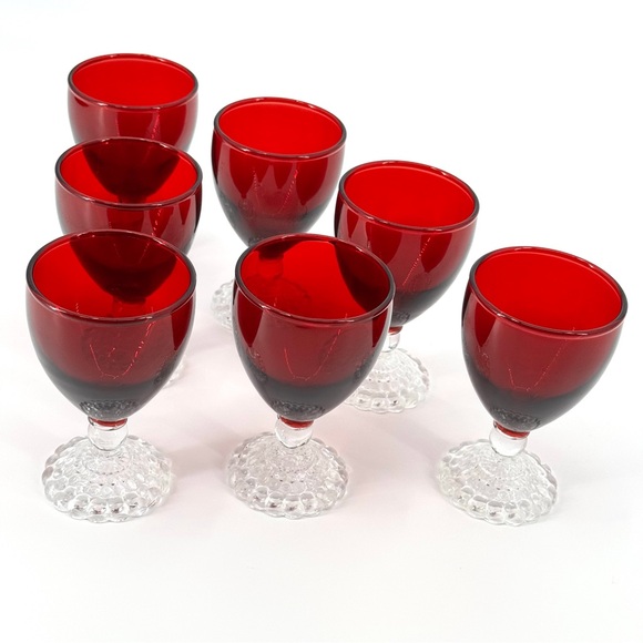 Vintage (7) Anchor Hocking Boopie Cordial/Desert Wine Glasses - Picture 3 of 7